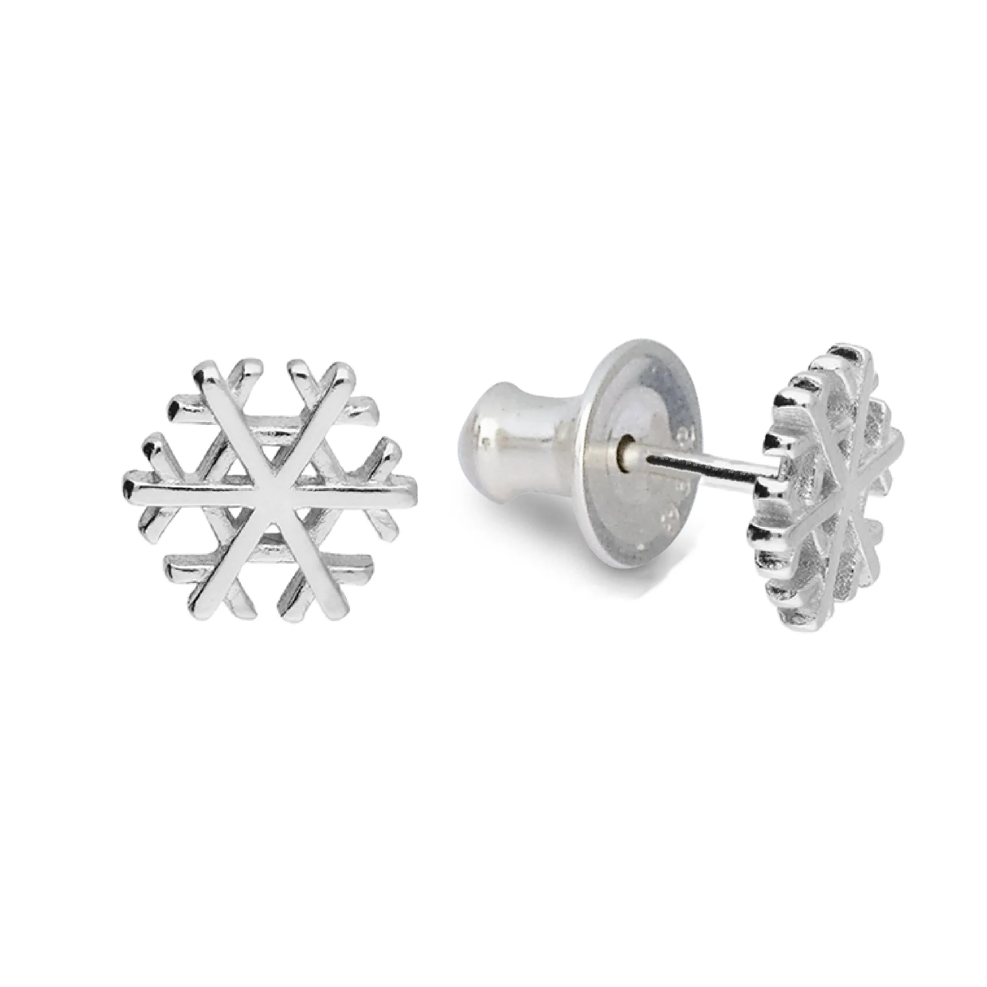 Snowflake Silver Stud Earrings