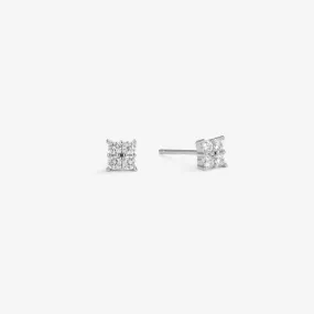 SQUARE ZIRCONIA STUDS Silver