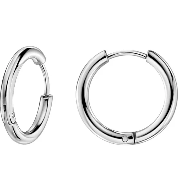 Steel Hinged Clicker Round Ear Hoop 10G 2.5mm Thick