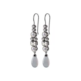 STERLING SILVER DARIN OXIDISED GREY EARRINGS