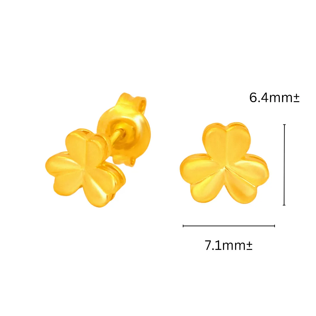 TAKA Jewellery 999 Pure Gold 5G Earrings Clover