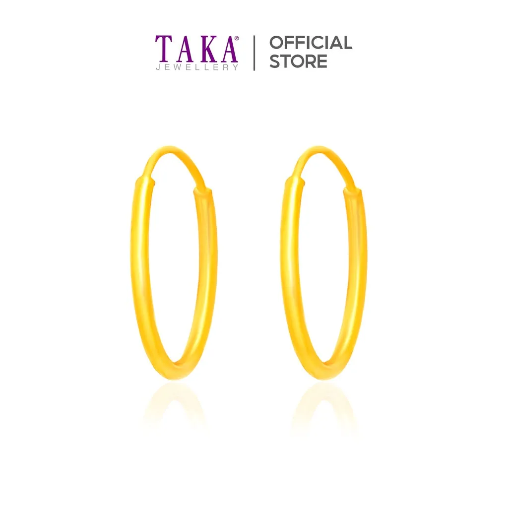 TAKA Jewellery 999 Pure Gold 5G Hoop Earrings