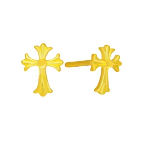 TAKA Jewellery 999 Pure Gold Earrings Cross