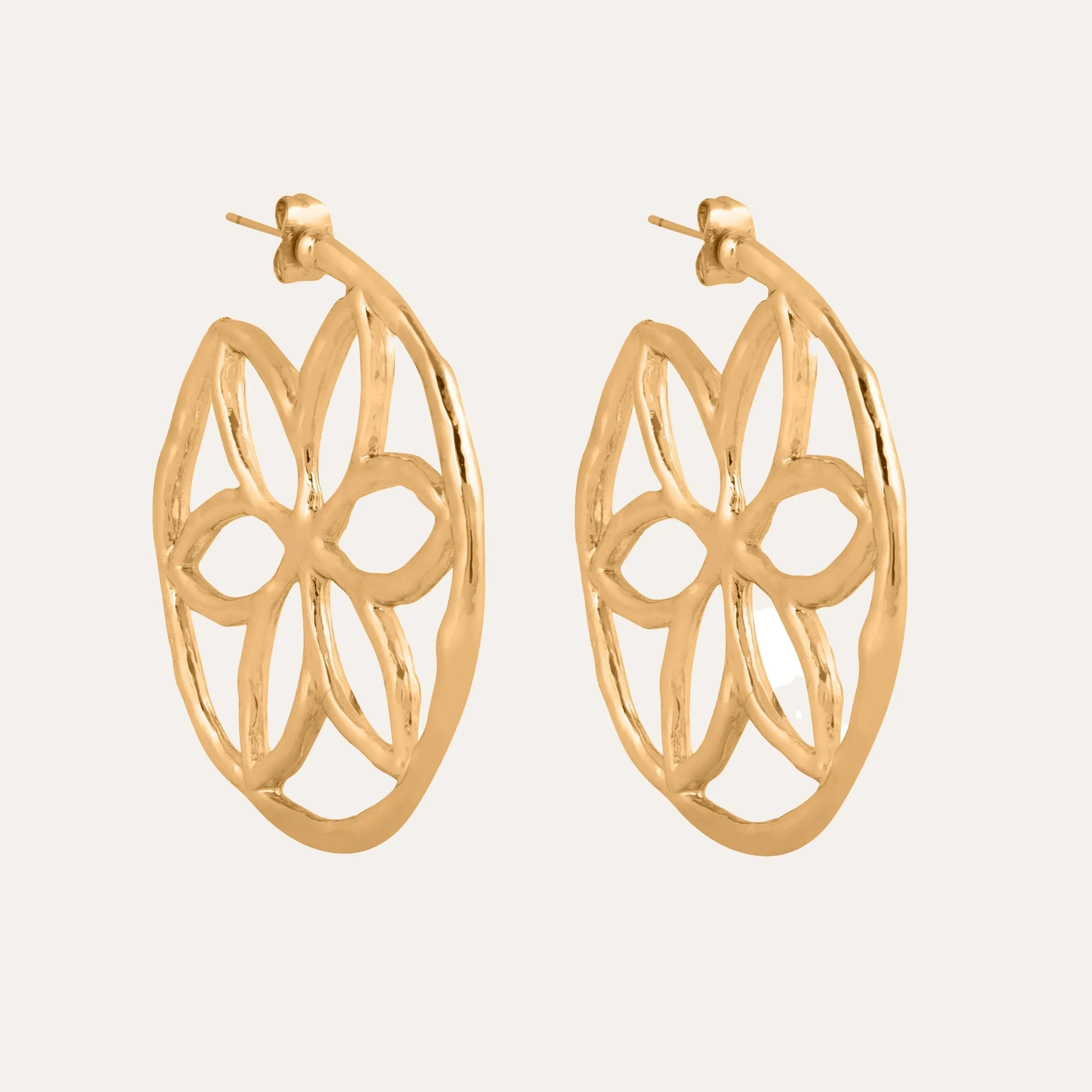 Chic TFC Cheeky Charms Gold Plated Hoop Earrings for Stylish Elegance