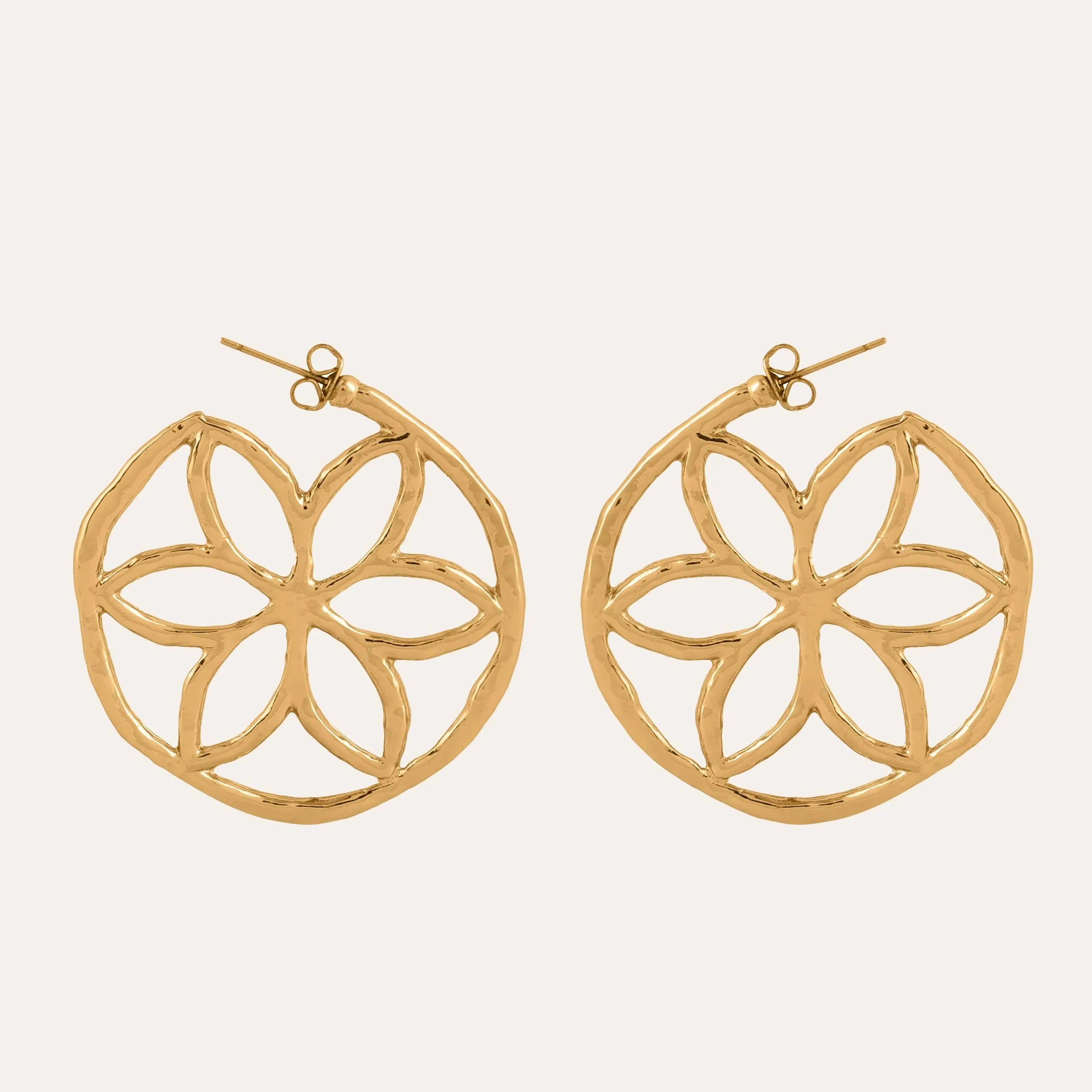 Chic TFC Cheeky Charms Gold Plated Hoop Earrings for Stylish Elegance