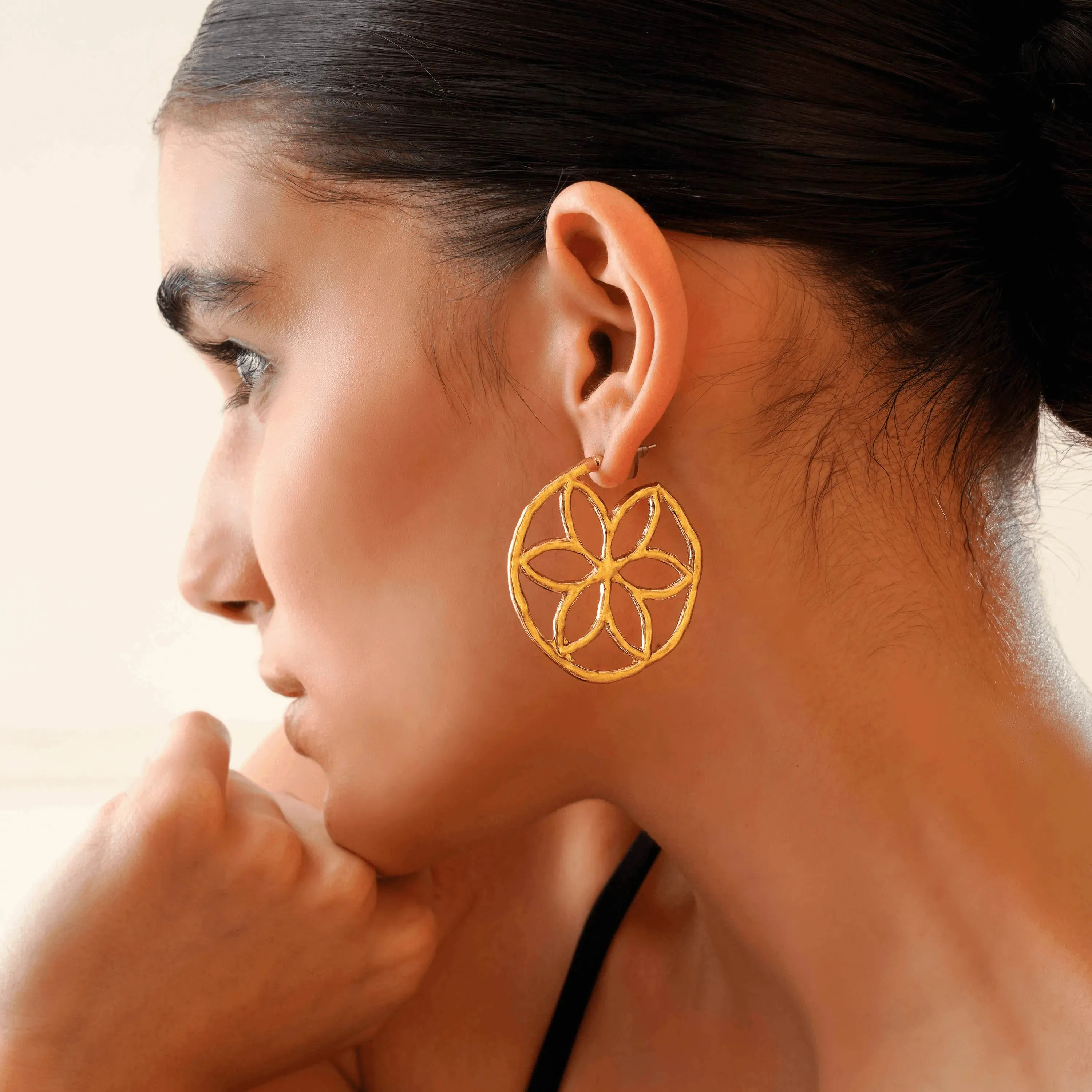 Chic TFC Cheeky Charms Gold Plated Hoop Earrings for Stylish Elegance