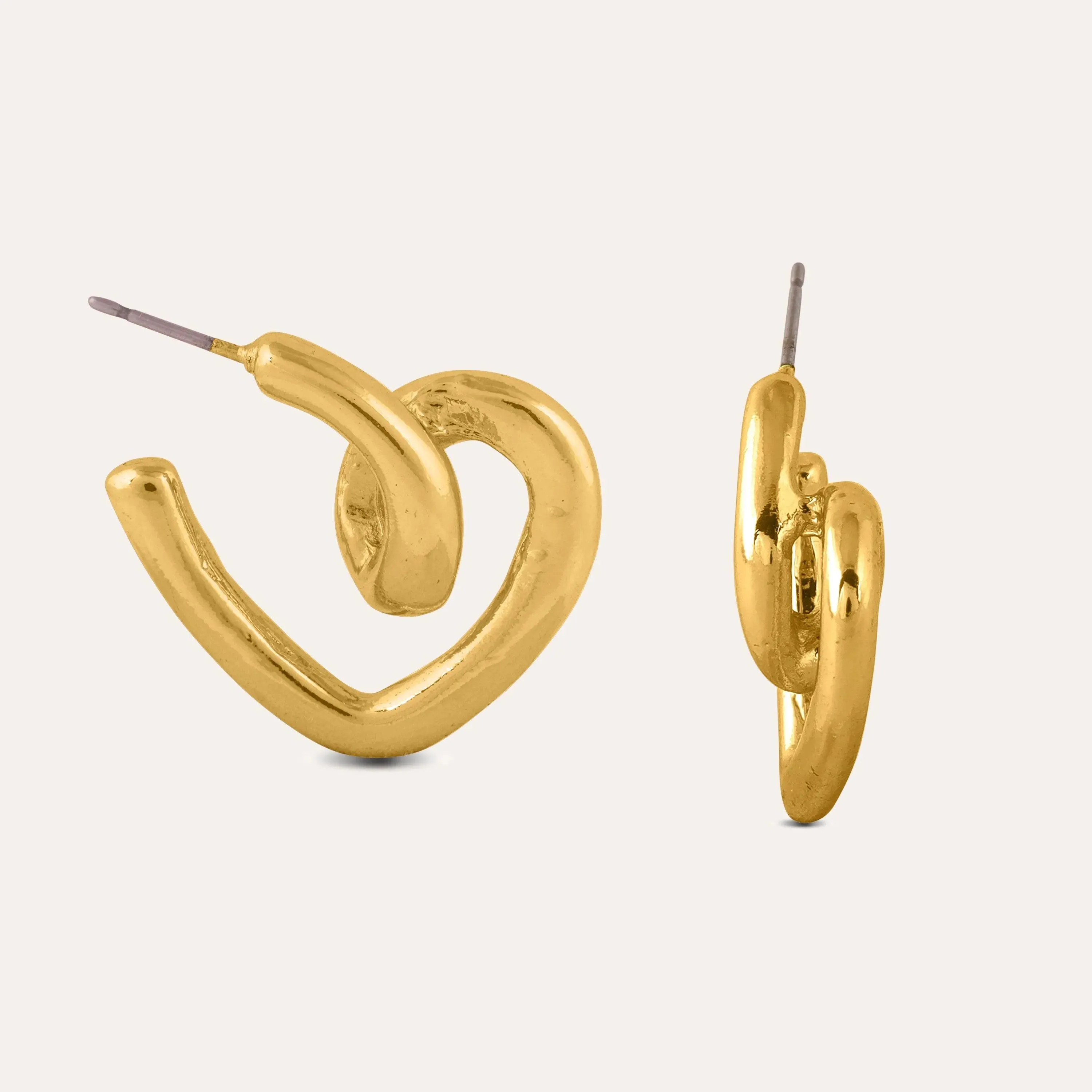 TFC Heartwink Gold Plated Hoop Earrings