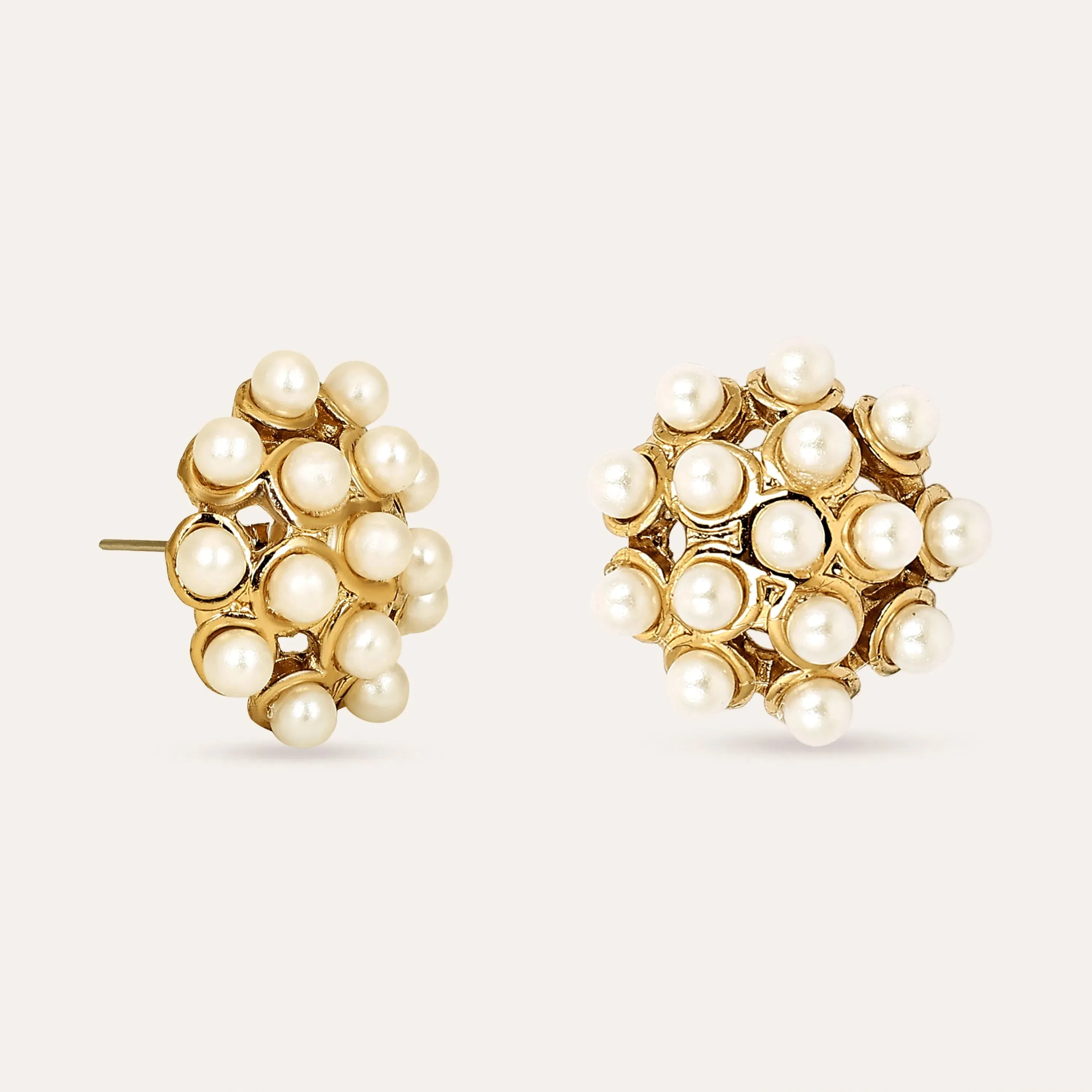 TFC Pearlpop Gold Plated Stud Earrings