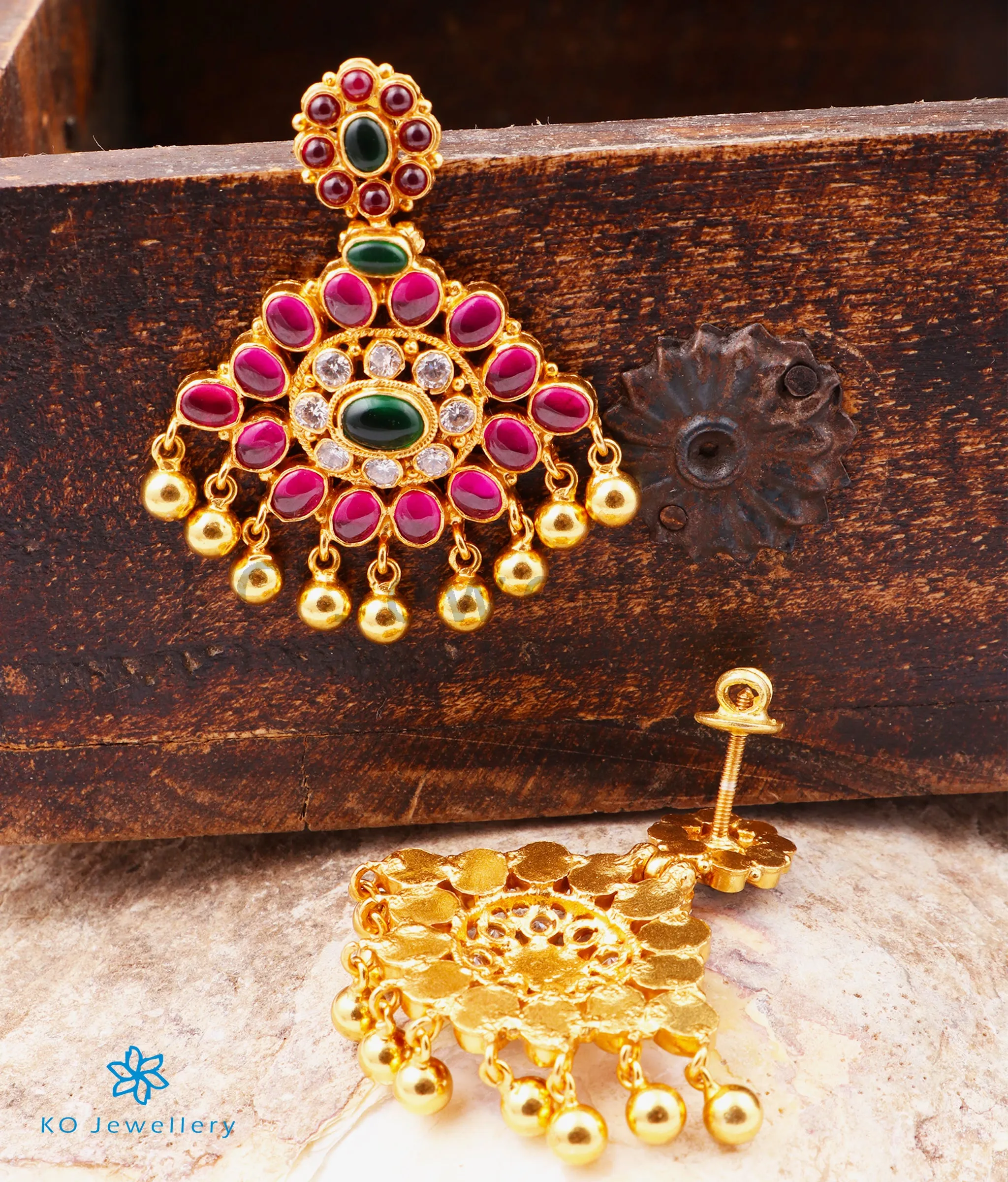 The Advaya Silver Kempu Earrings