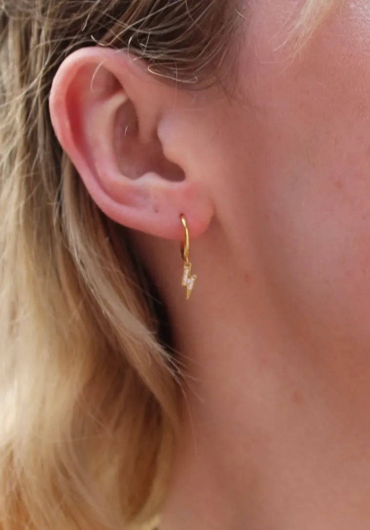 Thunderbolt Earrings - Gold