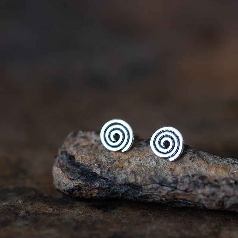 Tiny Celtic Spiral Stud Earrings