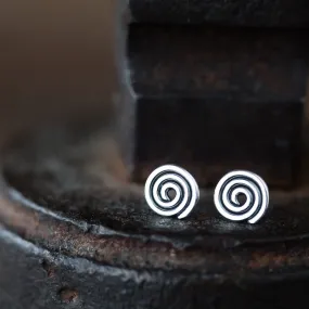 Tiny Celtic Spiral Stud Earrings