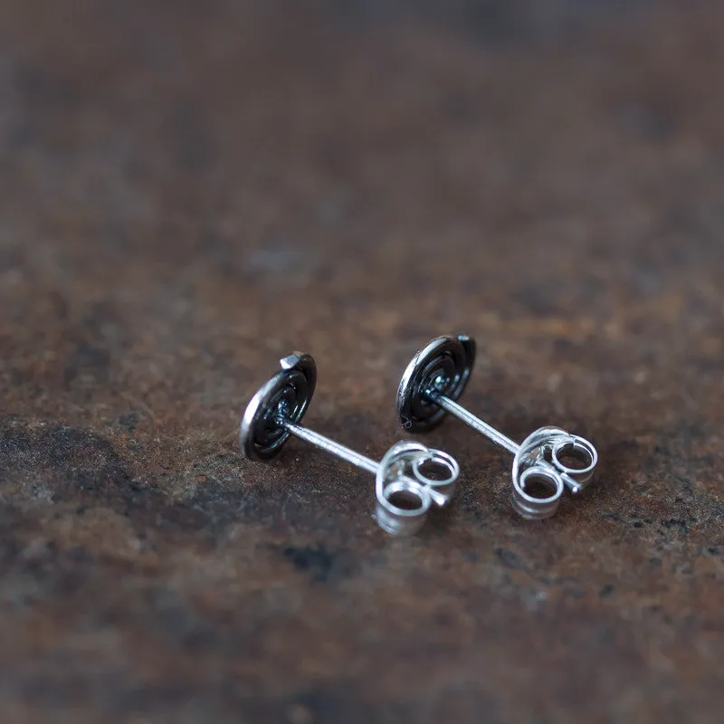 Tiny Celtic Spiral Stud Earrings