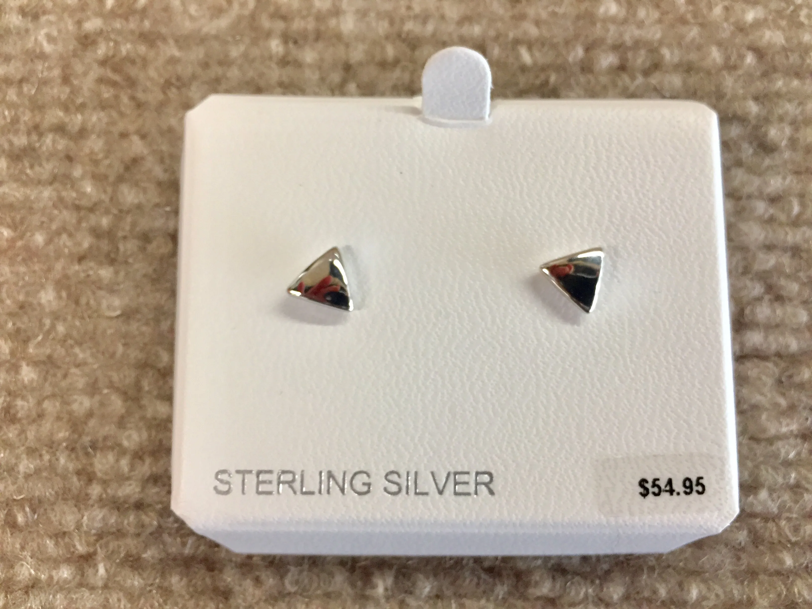 Triangle Silver Stud Earrings