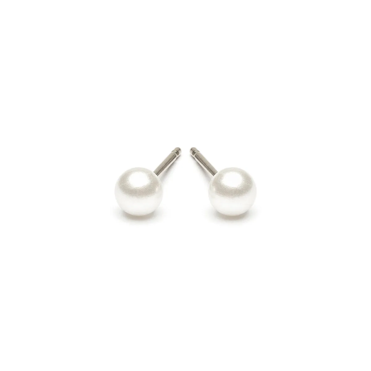 White Pearl 4mm Stud Earrings