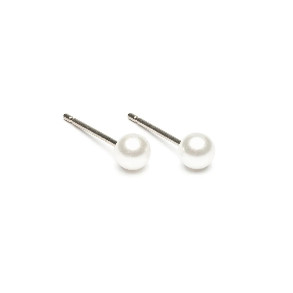 White Pearl 4mm Stud Earrings