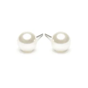 White Pearl 8mm Stud Earrings