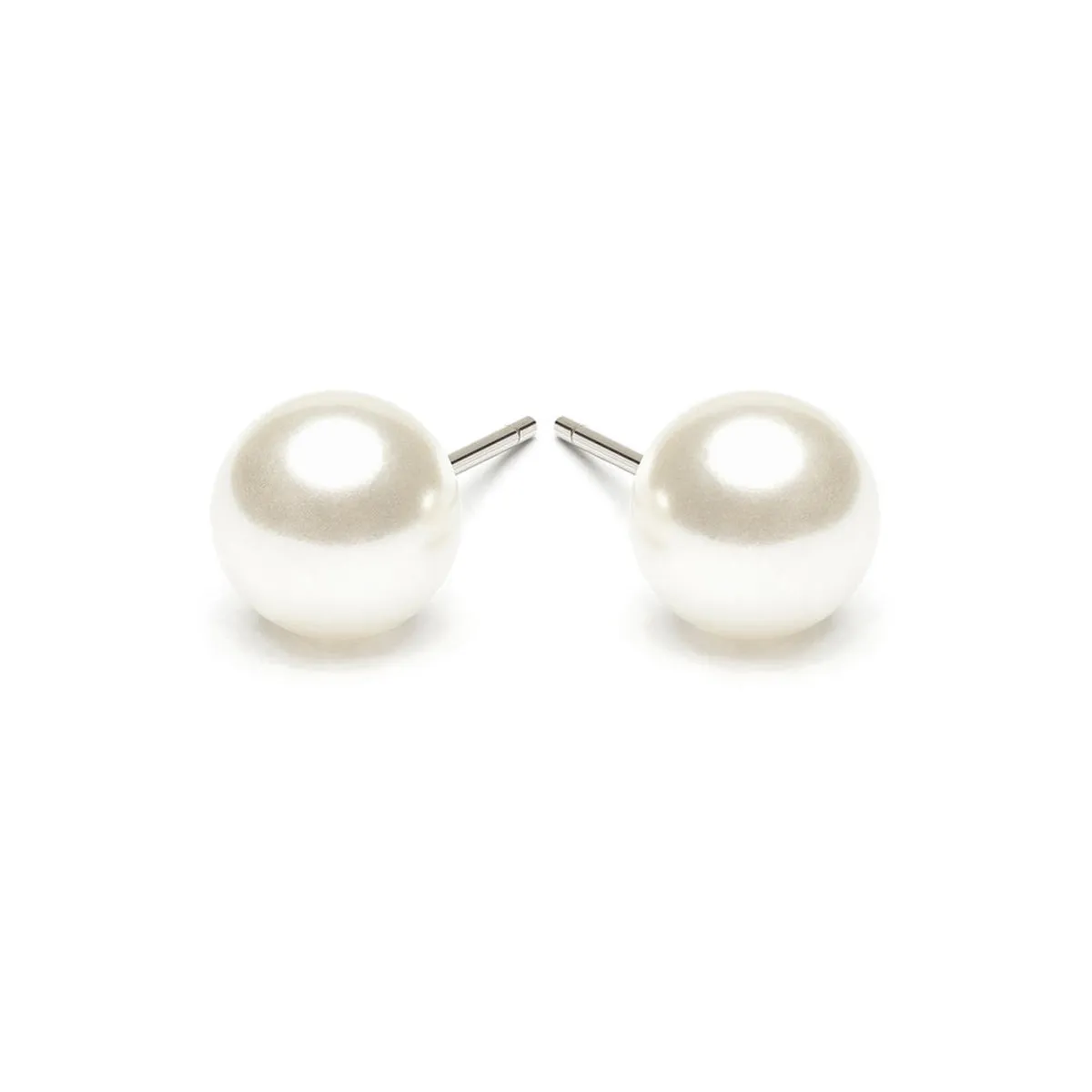 White Pearl 8mm Stud Earrings