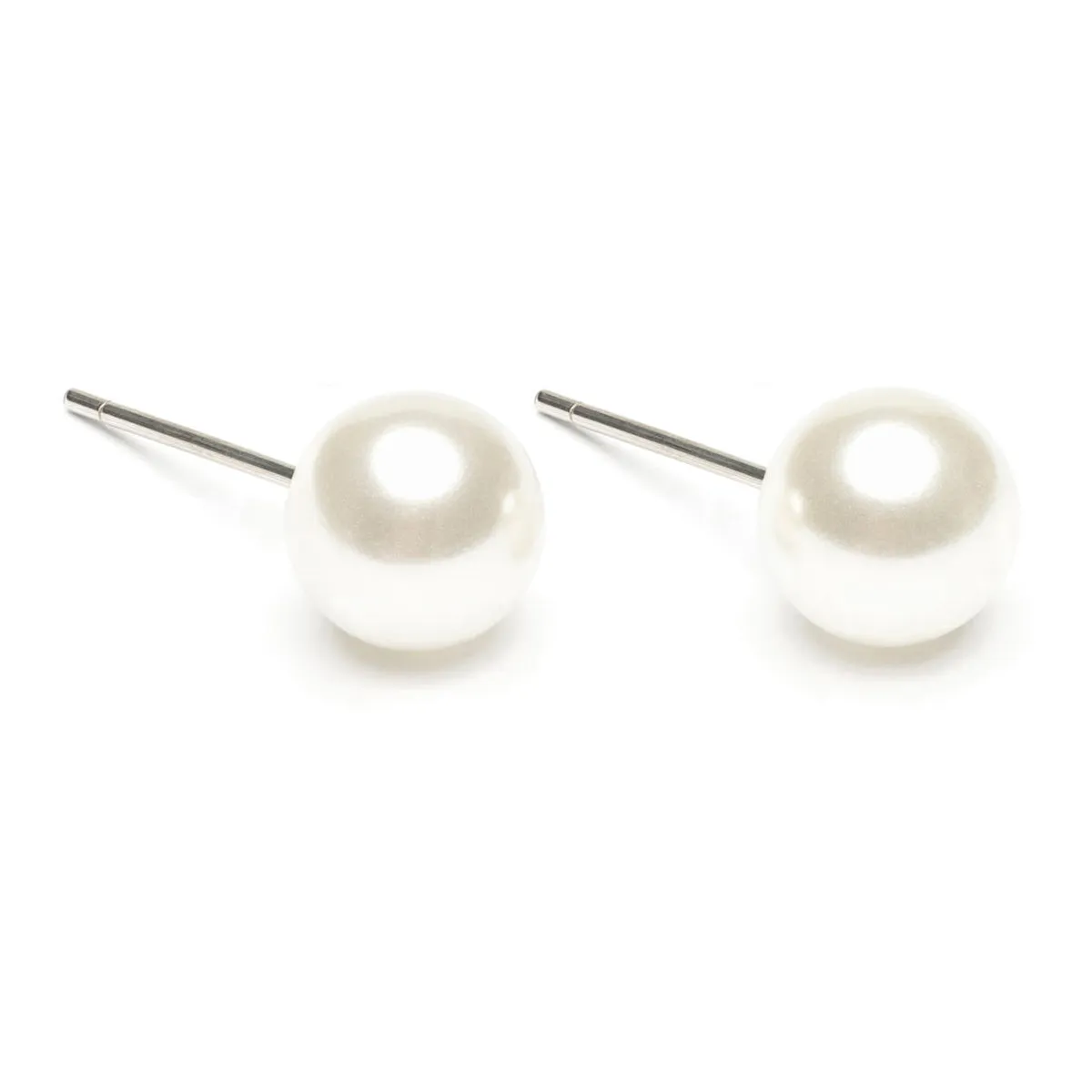 White Pearl 8mm Stud Earrings